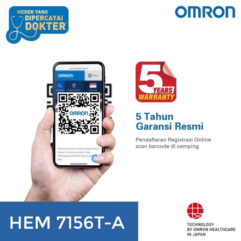 OMRON DIGITAL TENSIMETER HEM 7156 AT (+ADAPTOR) TENSI DIGITAL FULL SET PENGGANTI TENSIMETER OMRON HEM 7156A