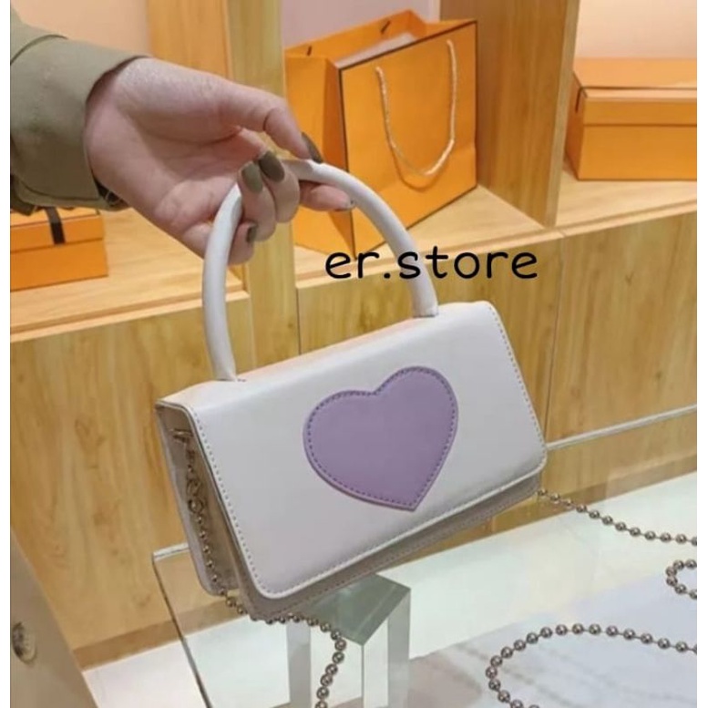 LOVE BAG,TAS SELEMPANG MINI/TAS PESTA SLINGBAG/TAS WANITA TALI RANTAI