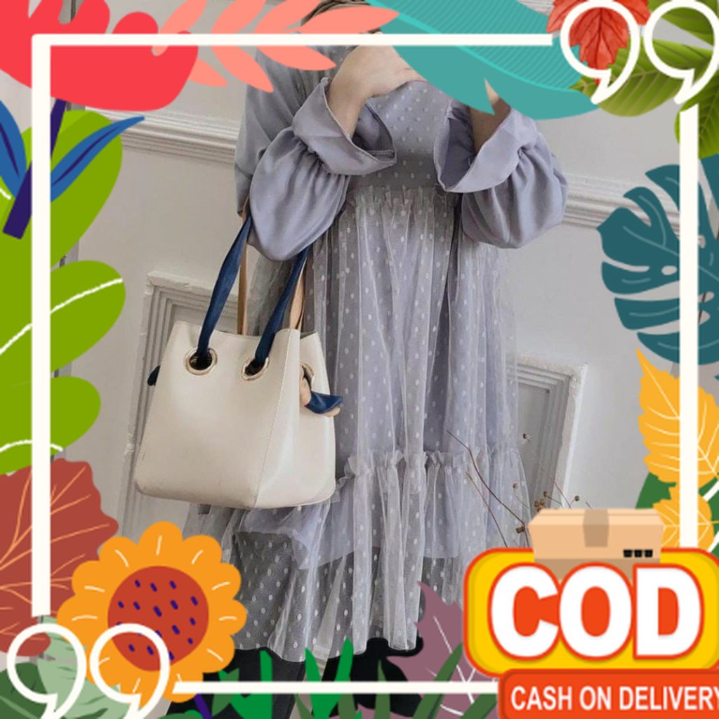 peach liliac lavender / COD ⭐️ ROMANSA TUNIK TILE DOTTY BRUKAT IMPORT FIT L ⭐️⭐️ BAJU ATASAN CHARLOT