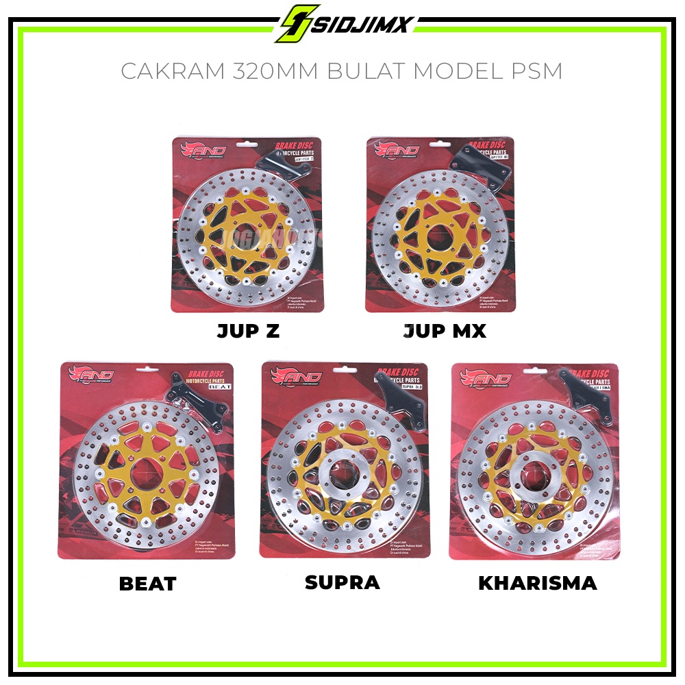 Piringan Cakram Depan 300mm 260mm 320mm Bulat Model PSM Plus Braket Disc Brake Motor Beat Jupiter MX