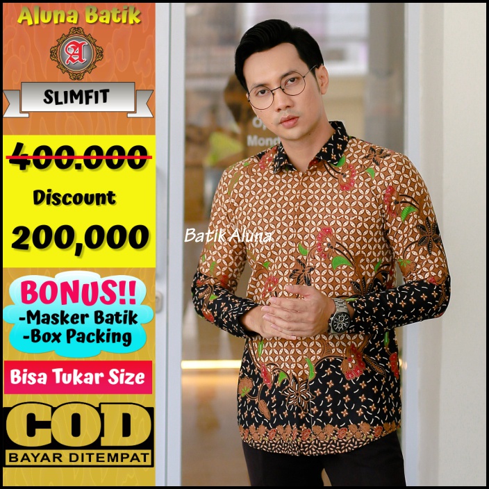 Batik Pria Slimfit Lengan Panjang Premium SBA10