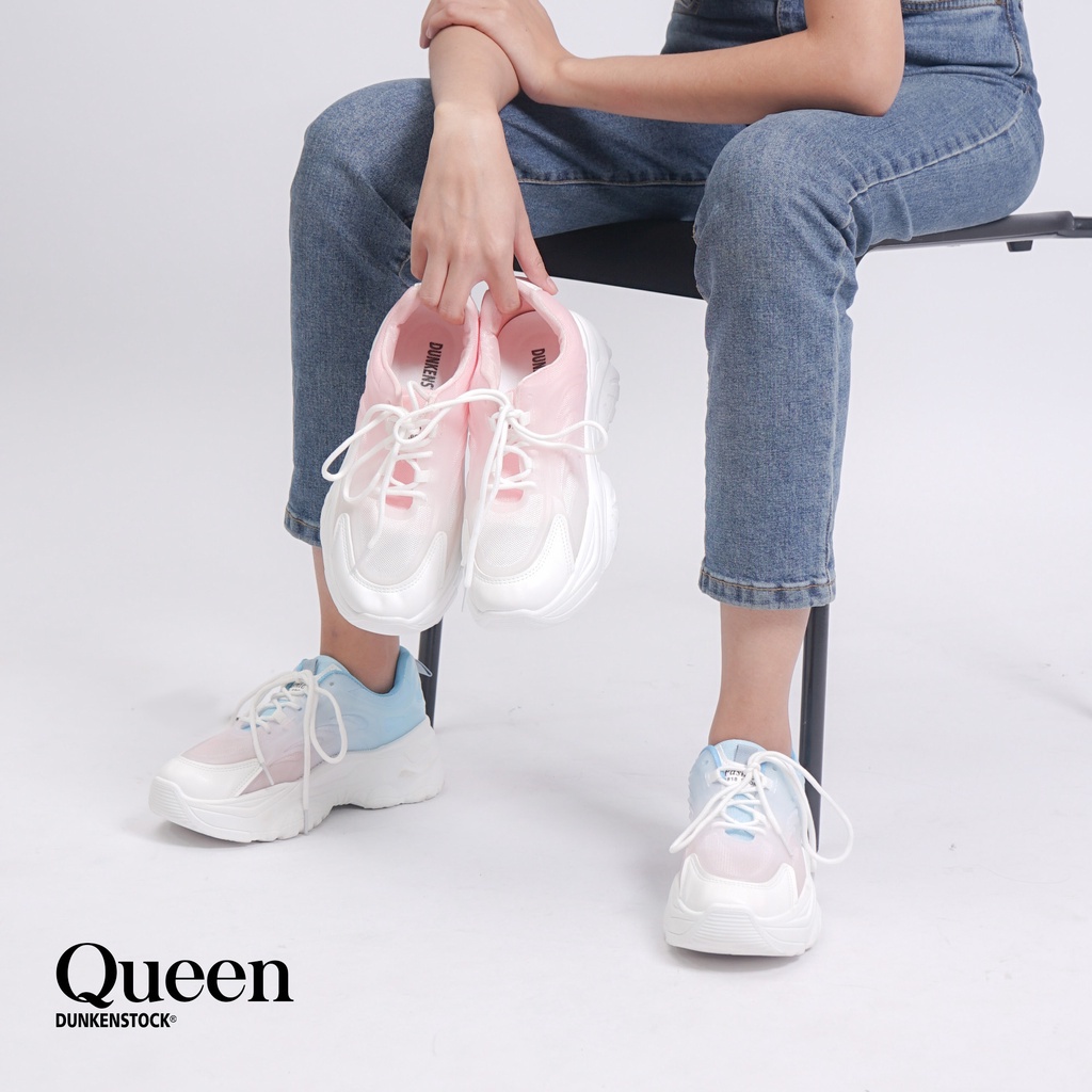 Adarastore - Dunkenstock QUEEN Sepatu Sneakers Korean Style Wanita Terbaru Sepatu Sport Cewek Kekinian