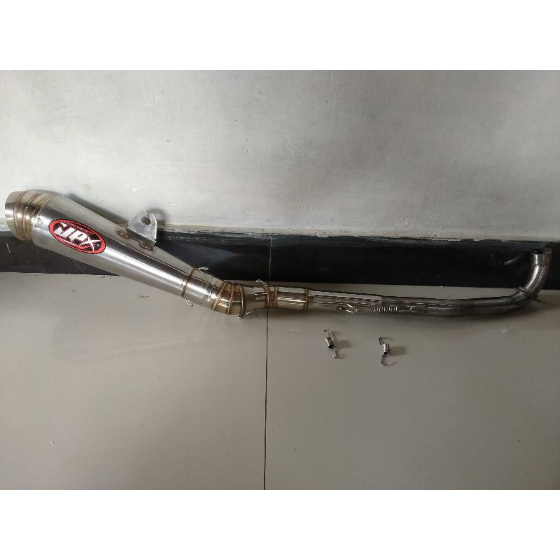 knalpot racing jpx original tipe JIGSAW SARANGAN SETENGAH BASS ENGKER pnp  bebek Vega jupiter Supra 