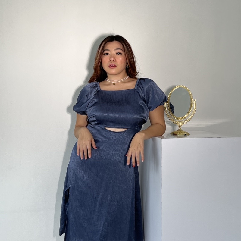 Yuri Dress (dress slit/ dress imlek/ dress sincia/ dress bigsize/ dress sabrina)