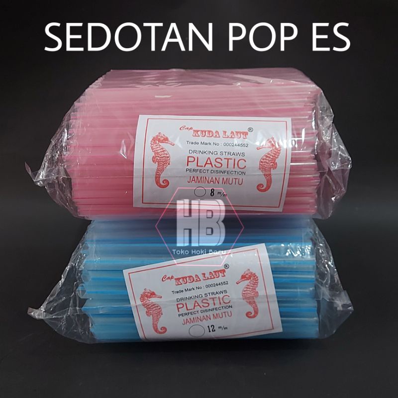 Sedotan Pop Ice Boba / Pipet Jus Minuman Pop Es Lubang Besar 8mm 12mm