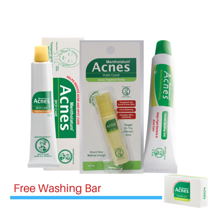 New Paket Acnes Treatment Series 3 in 1 FREE Acnes Washing Bar