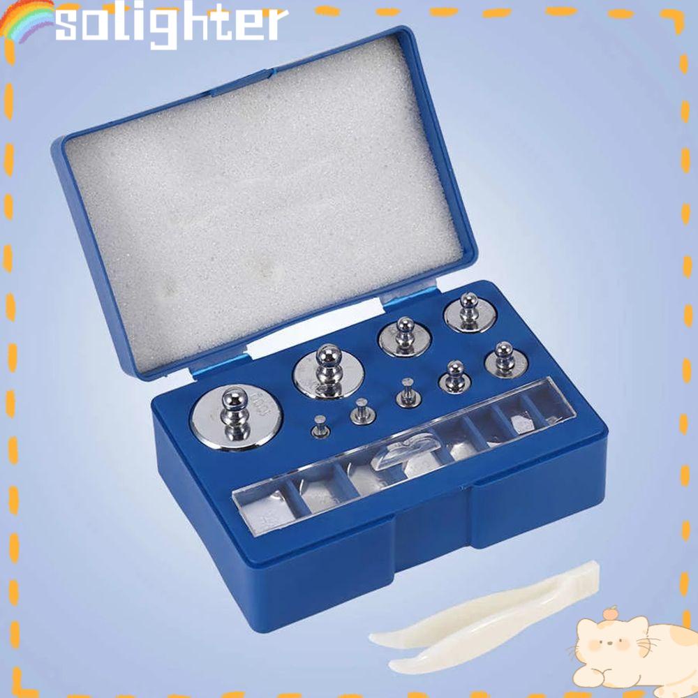 Solighter 17pcs Digital Scale Kalibrasi Berat Set Profesional 10mg-100g Gram Alat Timbang Keseimbangan Timbangan