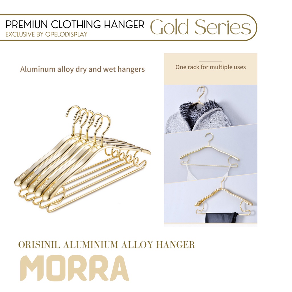 HANGER BAJU PREMIUM MORRA ALUMINIUM ALLOY GOLD SERIES