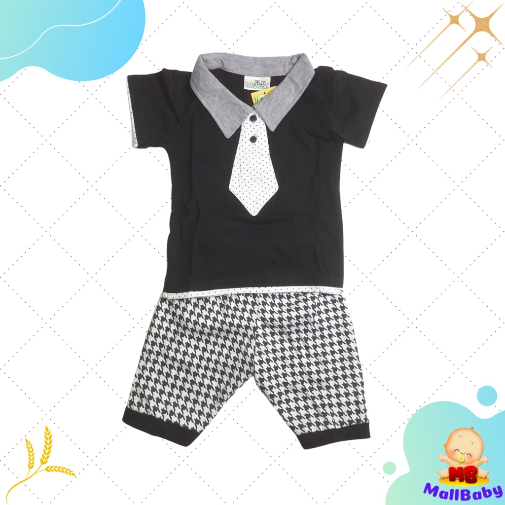 Baju Bayi Laki Laki 6 12 Bulan Setelan Pakaian Bayi Cowok Dasi CAsual Keren Ozuka