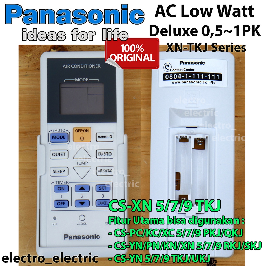 Remote AC Panasonic Lowat Deluxe 0,5 ~ 1PK XN-TKJ Series