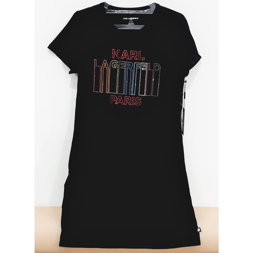 karl lagerfeld dress kaos wanita OF 84 original black