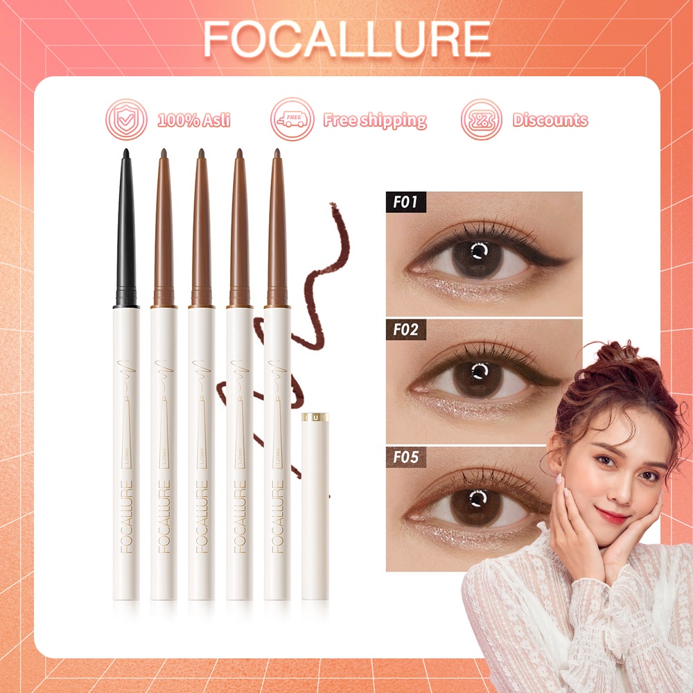 FOCALLURE #ConfidenceHalo Tahan Air Eyeliner Gel Pencil-Make Up Mata Untuk Mata FA243