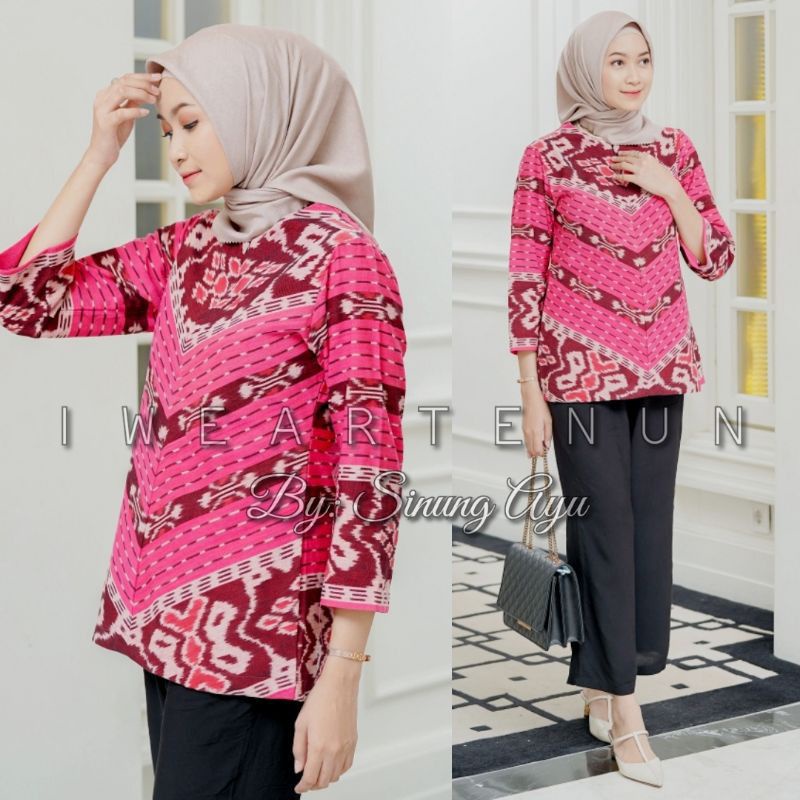 BLOUSE ATASAN RESLETING DEPAN, BAJU KERJA HARIAN