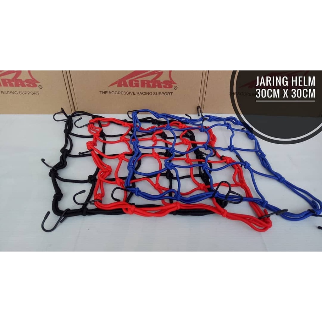 Jaring helm hitam/biru/merah