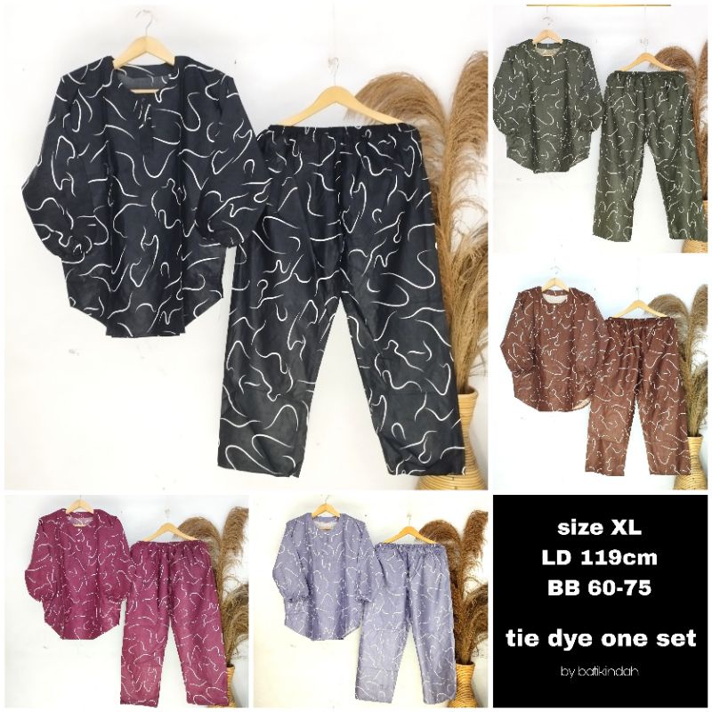 ONE SET TIE DYE CANTIK One set Dewasa/Busui/ Bumil. all size xl kapasitas BB 60. - 70 KG. size XL.