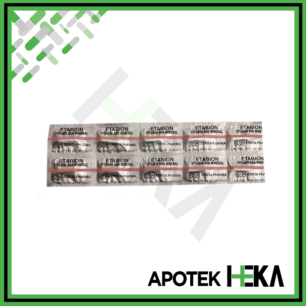 Etabion Kapsul Strip isi 10 Tablet - Vitamin Suplemen Anemia