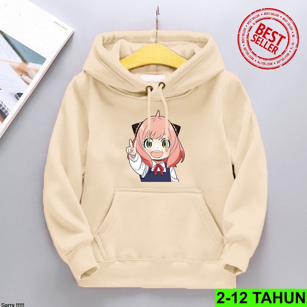 ANYA FORGER Jaket Hoodie Anak Viral II Jumper Hoodie Anak  ANYA FORGER  II Sweater Hoodie Kids Sz M - XL ( Laki Laki &amp; Peremepuan )