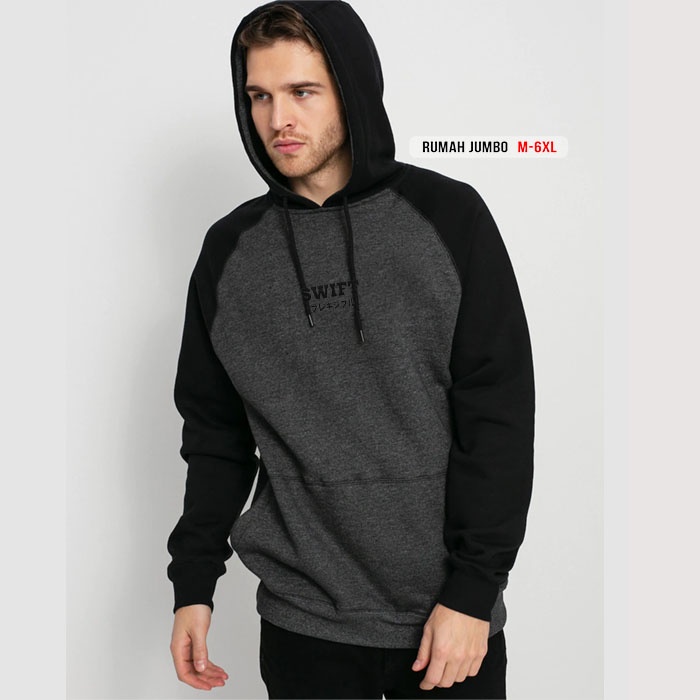 SWEATER HOODIE SWIFT BLACK GREY OVERSIZE M -6XL SWITER BIG SIZE