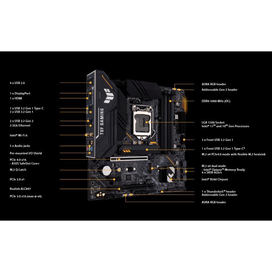 MOTHERBOARD ASUS TUF GAMING B560M PLUS WIFI LGA 1200 MAINBOARD INTEL