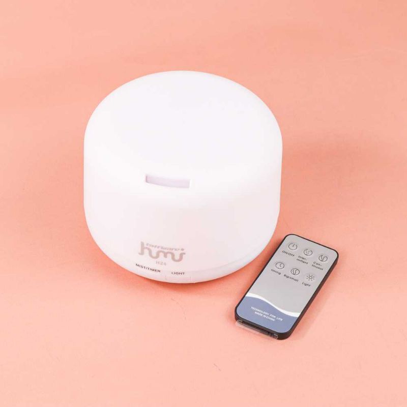 Taffware Humidifier Aromatherapy Oil Diffuser 6 LED + Remote Control - HUMI H24 Putih