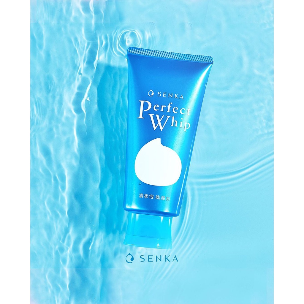 (BPOM Original) SENKA Perfect Whip Facial Foam Biru 50gr / 120gr - Melembutkan, Melembabkan, Mencerahkan Kulit Pembersih Wajah Jepang SENKA biru kemasan kecil besar
