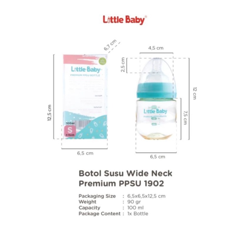 Little baby Botol Wide neck Premium 100ml PPSU Baby Bottle / Newborn Baby Bottle PPSU