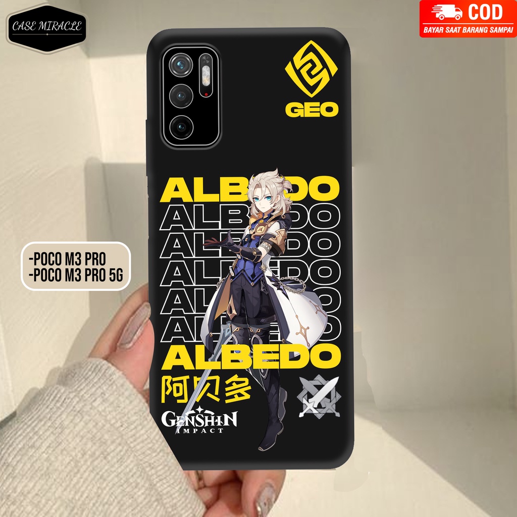 CM Case XIAOMI POCO M3 PRO Softcase Lentur Warna Hitam Macaron Protector Lensa Kamera Kaca  [ GENSHI