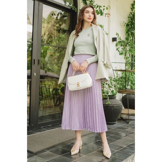 SATIN PLEATS SKIRT(ROK PLISKET) BENANG JARUM