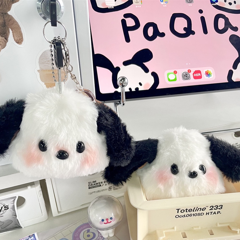 5 /10 /12cm Lucu Boneka Mewah Liontin Kartun Sanrio Pochacco Boneka Anjing Mainan Gantungan Kunci Untuk Anak Perempuan Dekorasi Tas Sekolah Kantor Supply Hadiah Kreatif