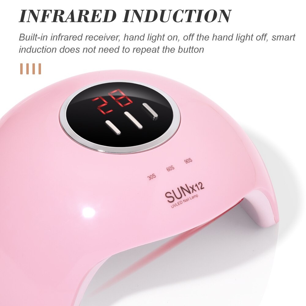 Pengering Kutek Kuku UV LED Nail Dryer 54 W - X12 - 7RHR9OPN Pink