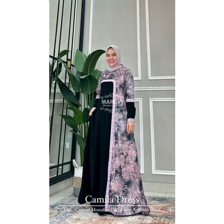 Camila Dress Terbaru by Marevi Original Size Standar/Jumbo