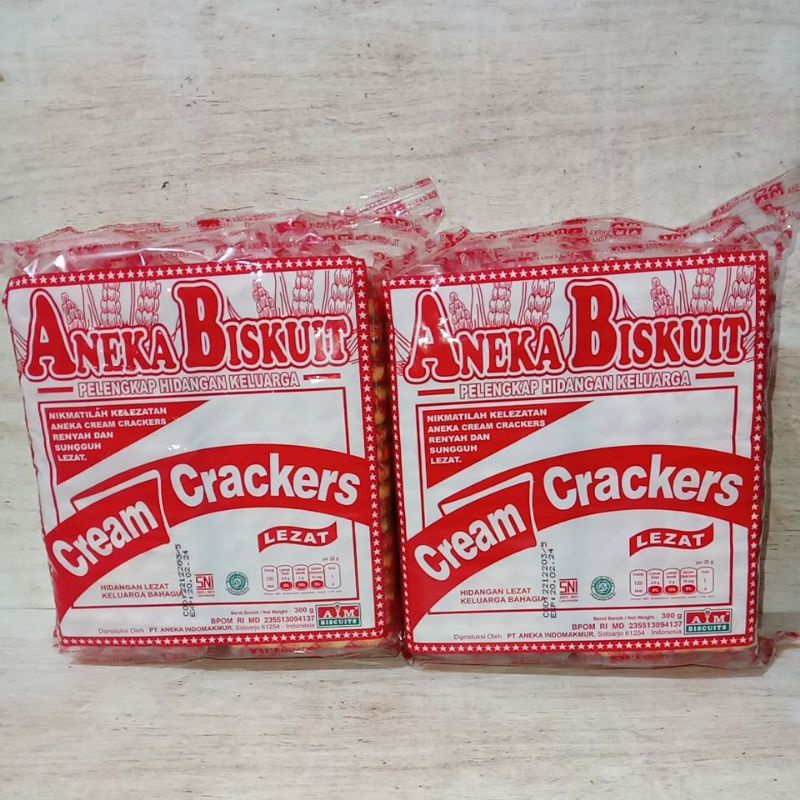 

Roti AIM Biskuit Cream Crackers Square Puff Gabin 300gr