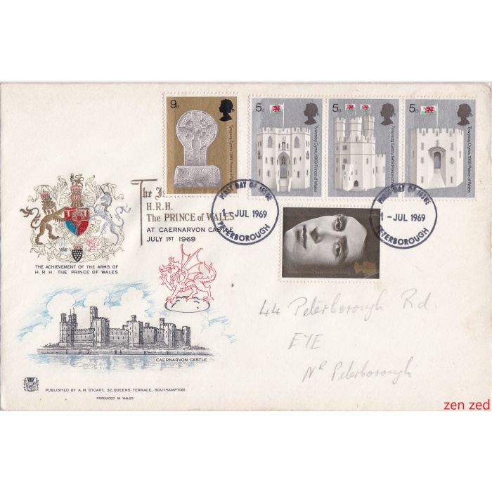 

A811 Prangko Inggris FDC 1969 Castles 1 Pcs