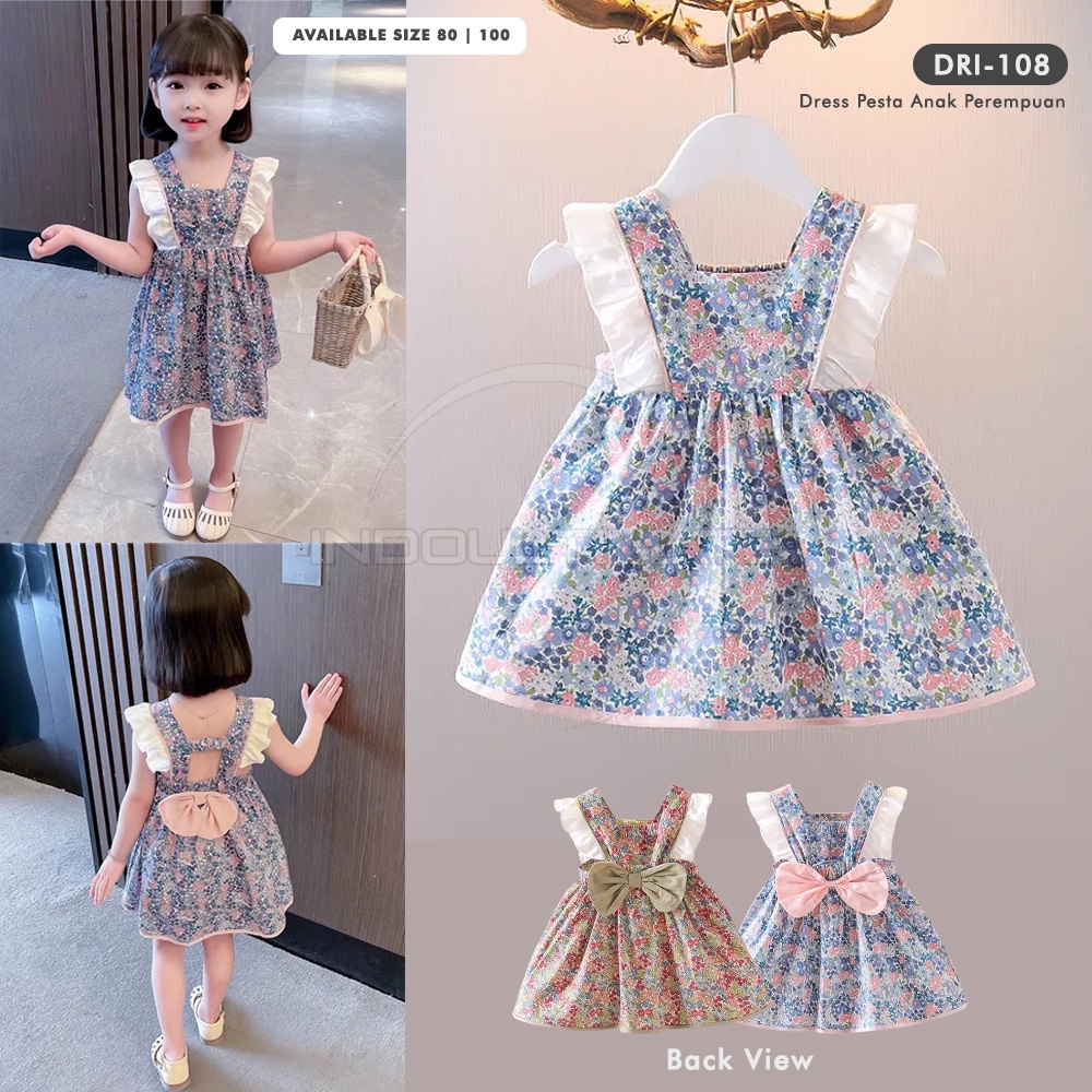 DRI-106 Dress Casual Pesta Anak Perempuan Cewek Import Premium DRI-107 DRI-108 DRI-109 DRI-112  Setelan Baju Rok Renda Impor Bayi Balita Perempuan 6 Bulan - 5 Tahun Baju Anak Perempuan Baju Bayi Perempuan