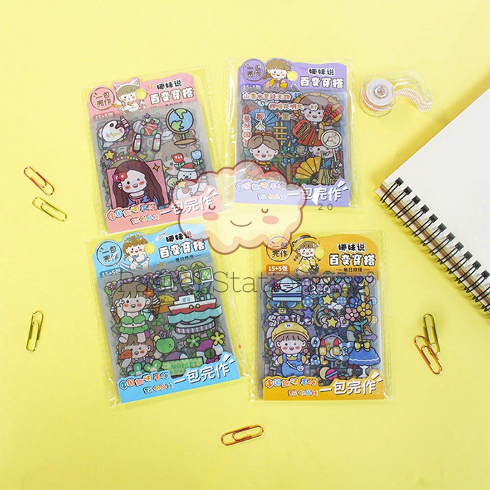 

Namei Variety Outfits Series Flake Deco Stickers Set - Stiker Lucu