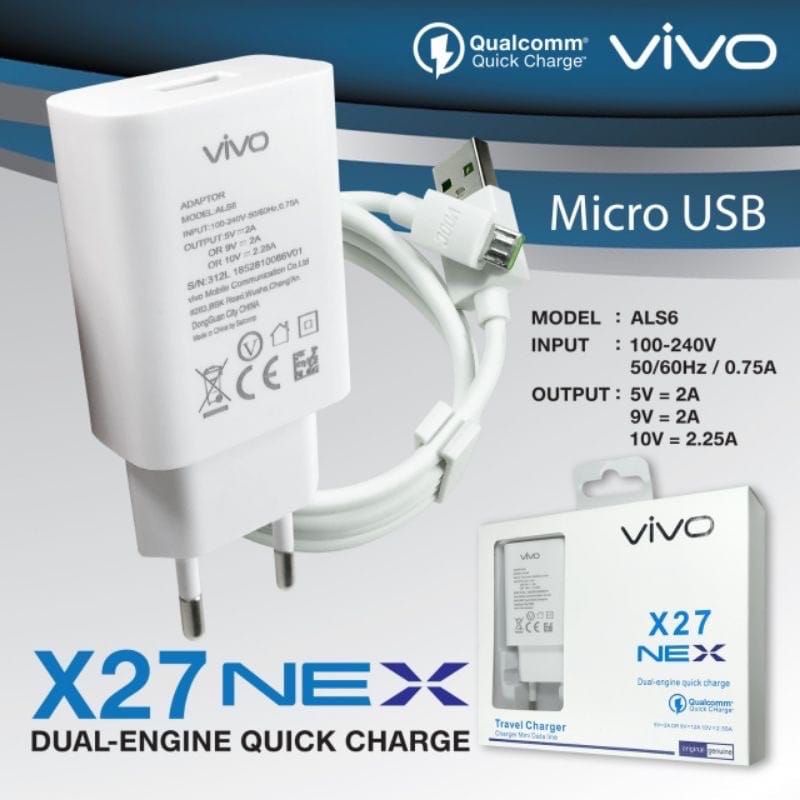 TRAVEL CHARGER VIVO X27 USB MICRO CASAN VIVO X27 FOR ANDROID MICRO