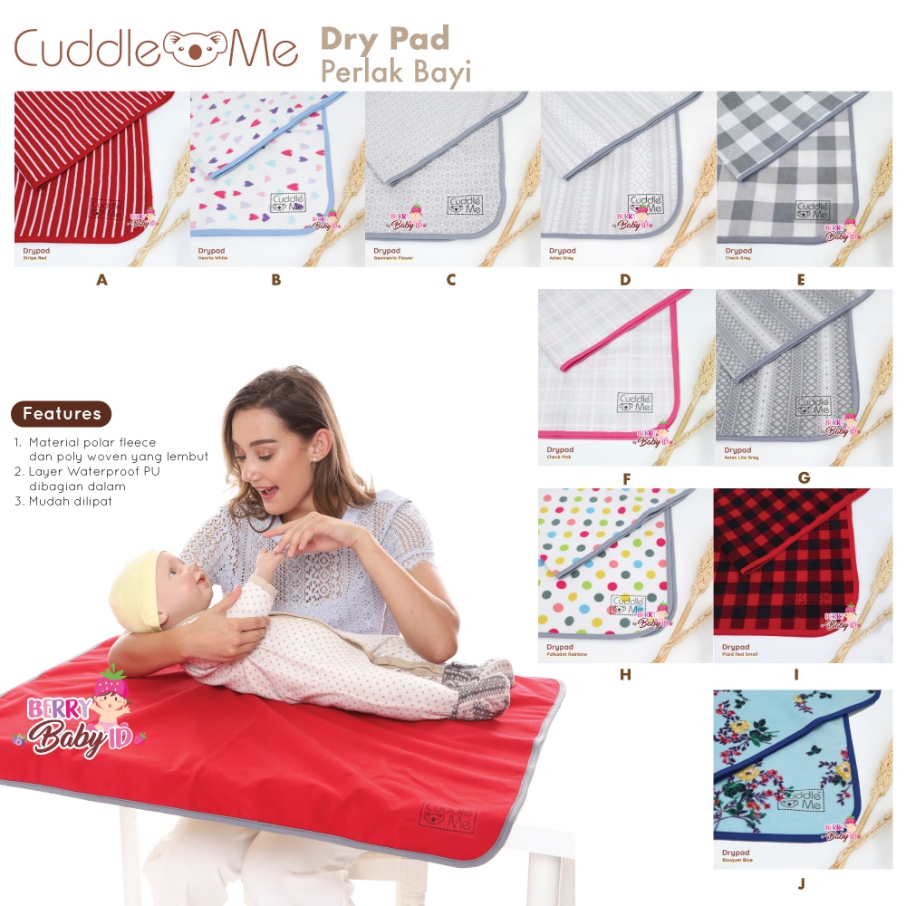 Cuddle Me Drypad Perlak Bayi Mattress Protector Waterproof Anti Bocor Berry Mart