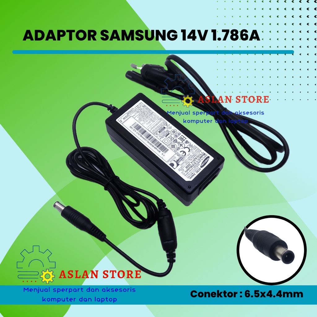 Adaptor Charger LCD LED Monitor Samsung 14V 1.786A 25W Original pin jarum