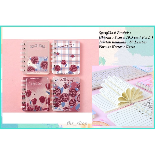 

Notebook Scrapbook A7 Notebook Mini Cute Notebook Lucu A7 Notebook Aesthetic Rose Notebook A7