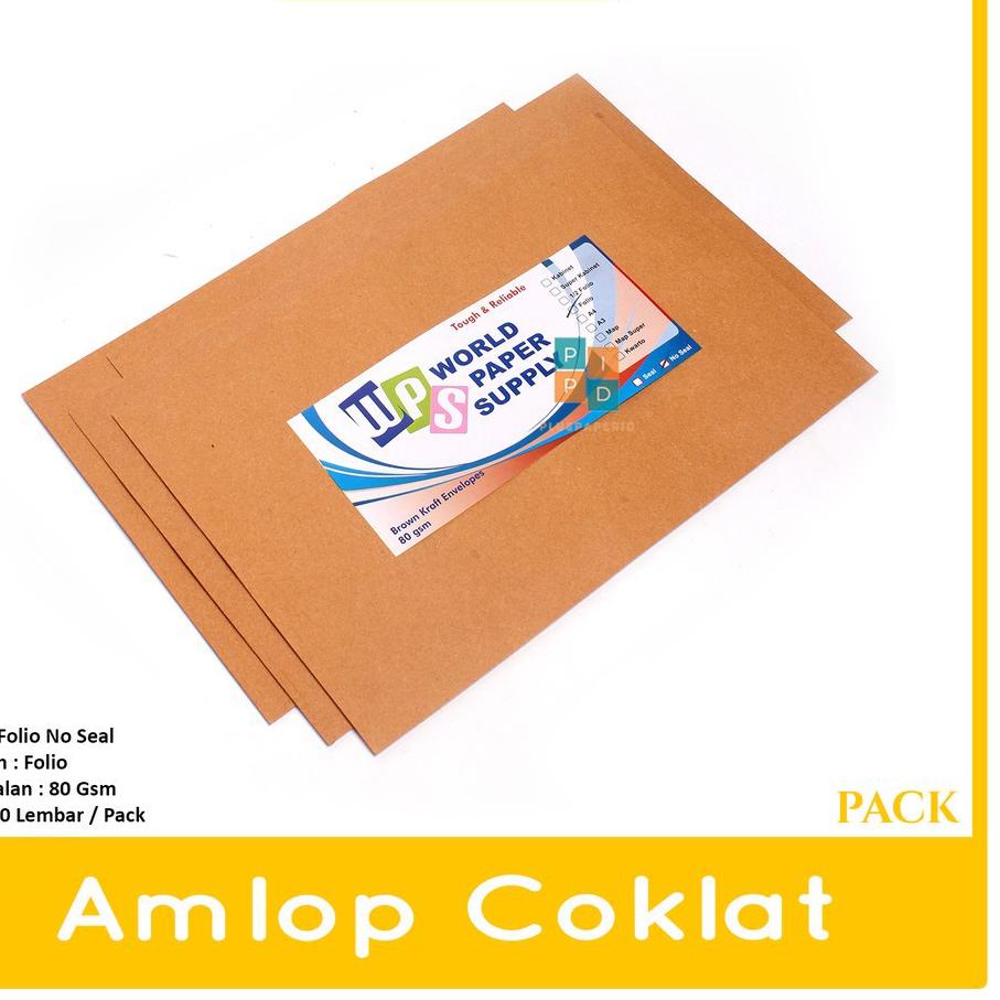 

12.12 HARGA GROSIR WPS - Amplop Coklat Ukuran Folio ( 23,5 x 34,5 cm ) No Seal - Pack 