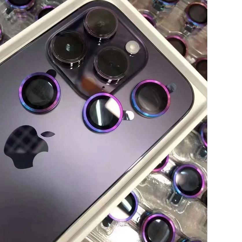 Promo ⭐ Ring Kamera Rainbow Iphone 11 12 13 14 Pro Max ProMax 12 13 Mini 14 Plus 14+ Anti Gores Lens