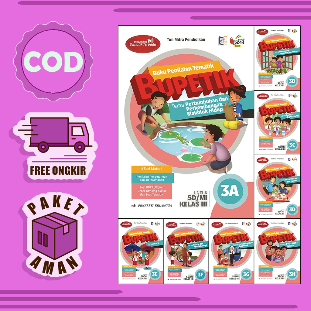 Jual Buku Bupetik Kelas Sd Mi Erlangga Kurikulum Revisi A B C D E F G H Shopee