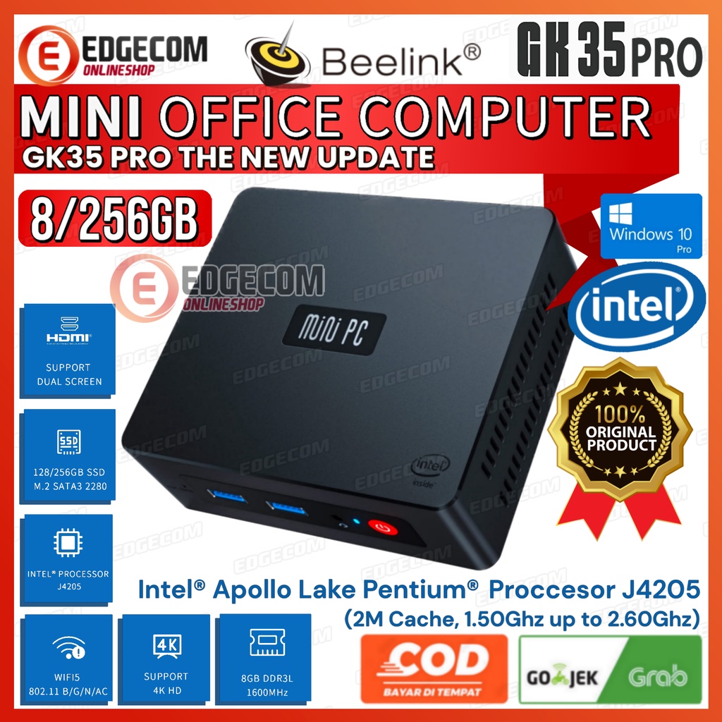 Mini Pc Beelink GK35 8/256GB SSD Intel Quad J4205 Dual HDMI Windows 10 Dual Display HDMI