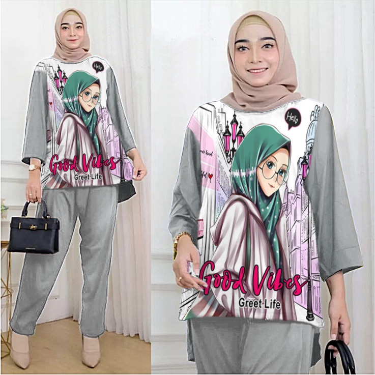 VF - ONESET CELANA ATASAN OVERSIZE WANITA GOOD VIBES