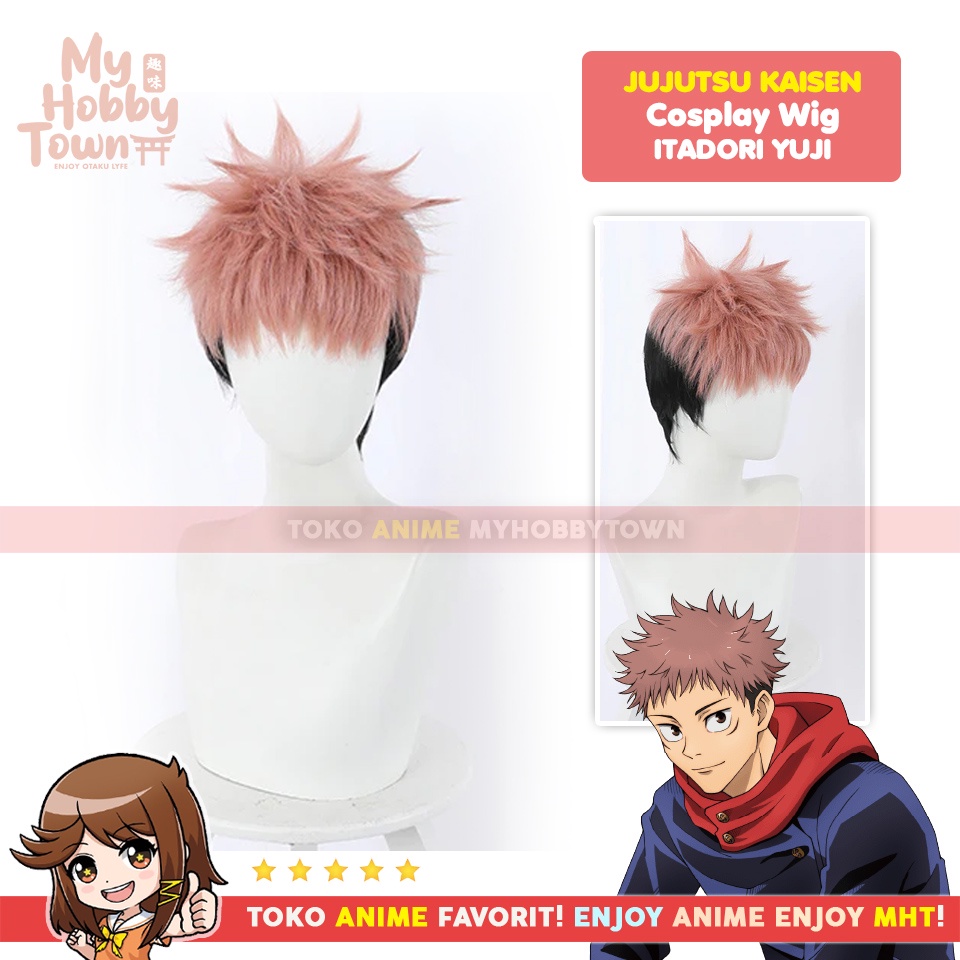 Wig Cosplay Anime Jujutsu Kaisen : Itadori Yuji