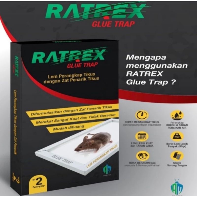 Lem Tikus RATREX isi 2 Pcs Perangkap Tikus/Jebakan Tikus Lem Tikus RATREX Super Lengket dan Kuat