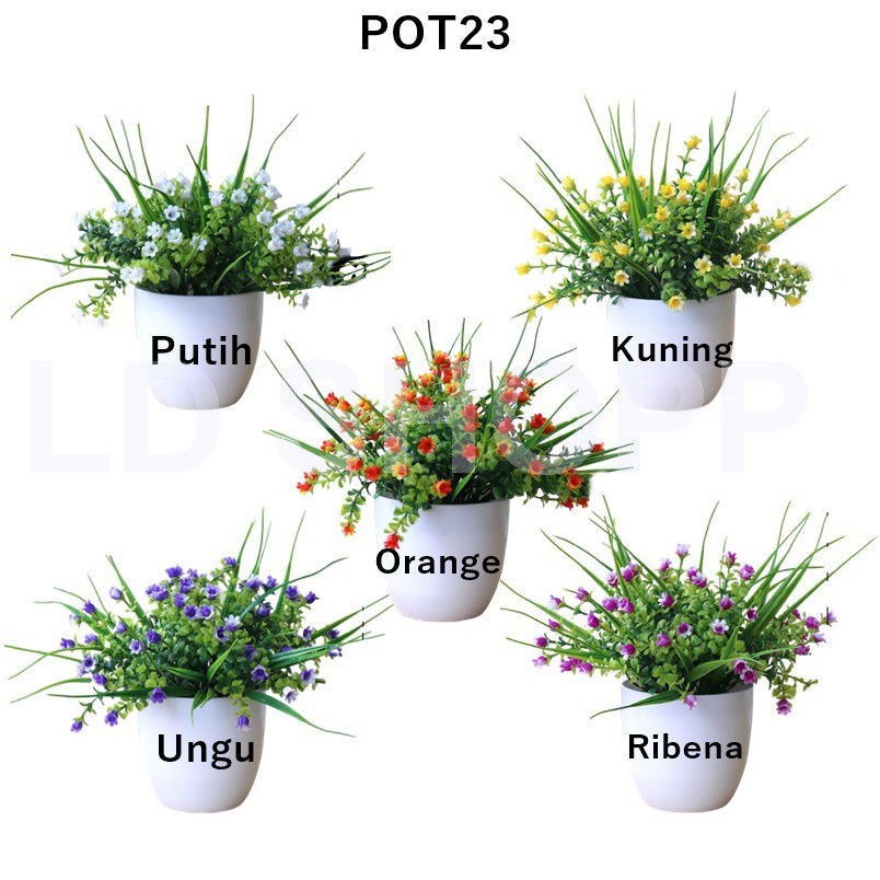 LDS POT23-24 TANAMAN BUNGA PLASTIK DEKORASI RUMAH TANAMAN HIAS IMPORT MURAH
