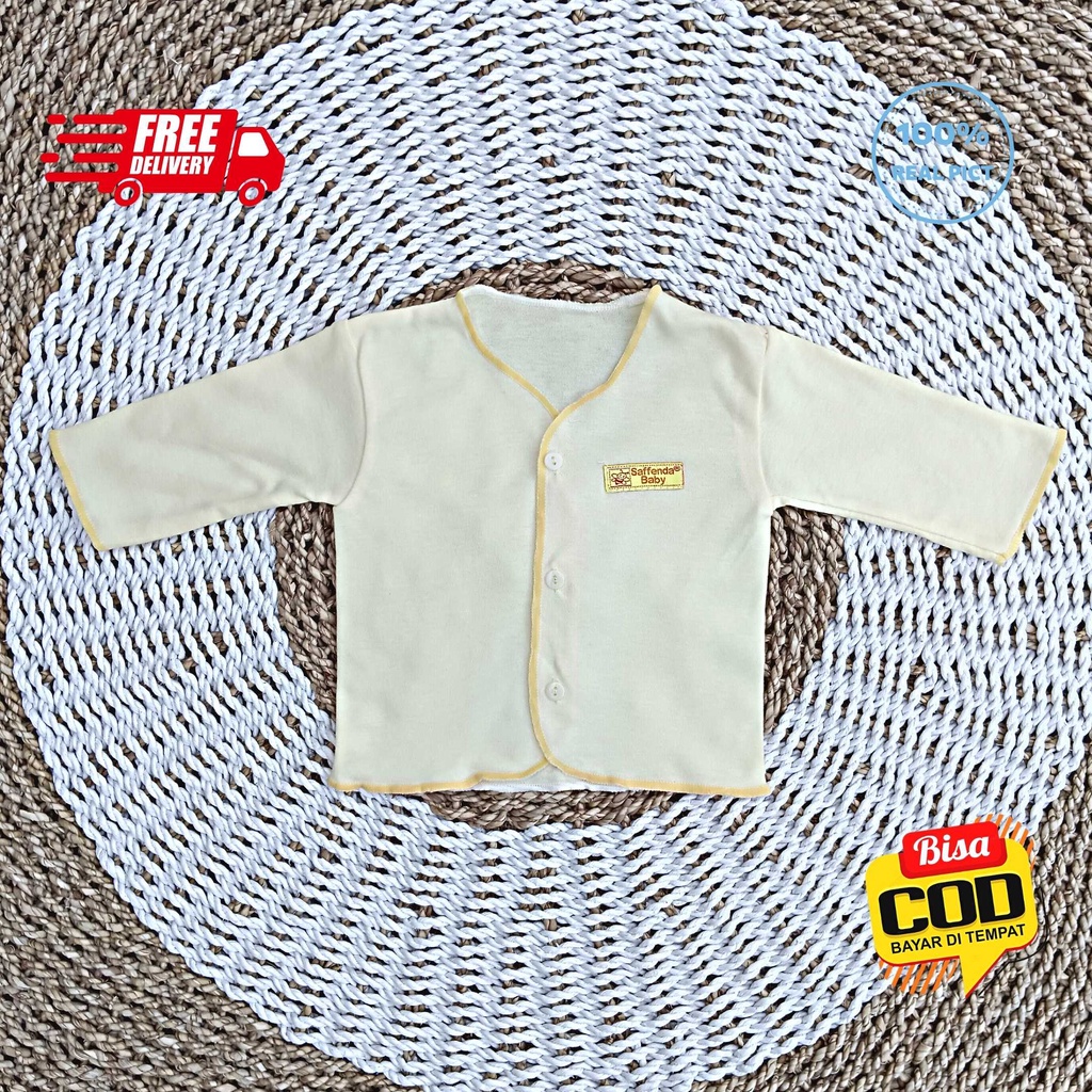 Baju Bayi Tangan Panjang Polos size 0 - 3 Bulan merk SNI SAFFENDA