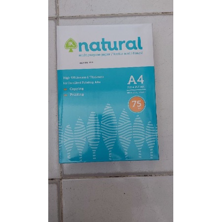 

Dijual kertas natural A4 75 gram