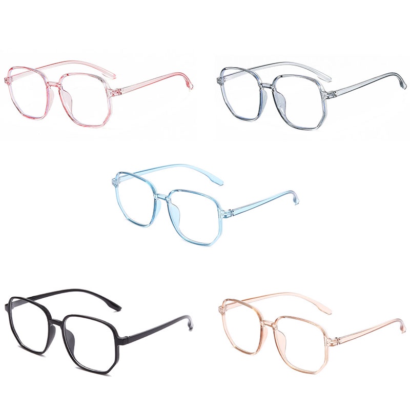 【COD】Versi Korea Dari Kacamata Warna Murni Anti-Biru Cahaya Anti-Kelelahan Wanita Transparan - ol